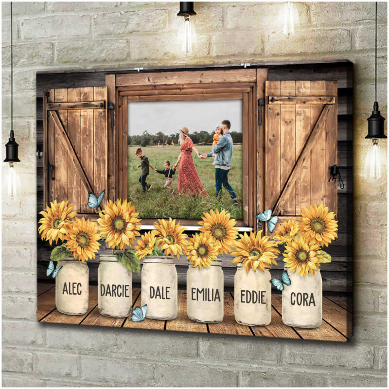 Custom Canvas Prints Personalized Photo Family Gifts Butterfly And Sunflower Ohcanvas Illustration 4