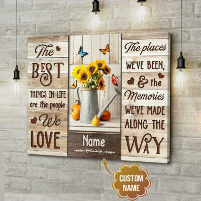 Custom Canvas Prints Personalized Name Gifts The best things in life Farmhouse Wall Decor Ohcanvas