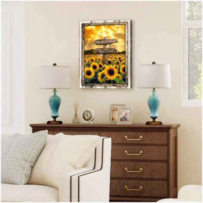 Floral Wall Decor Christian Wall Art Sunflower Field It Is Well With My Soul Canvas Print Illustration 2