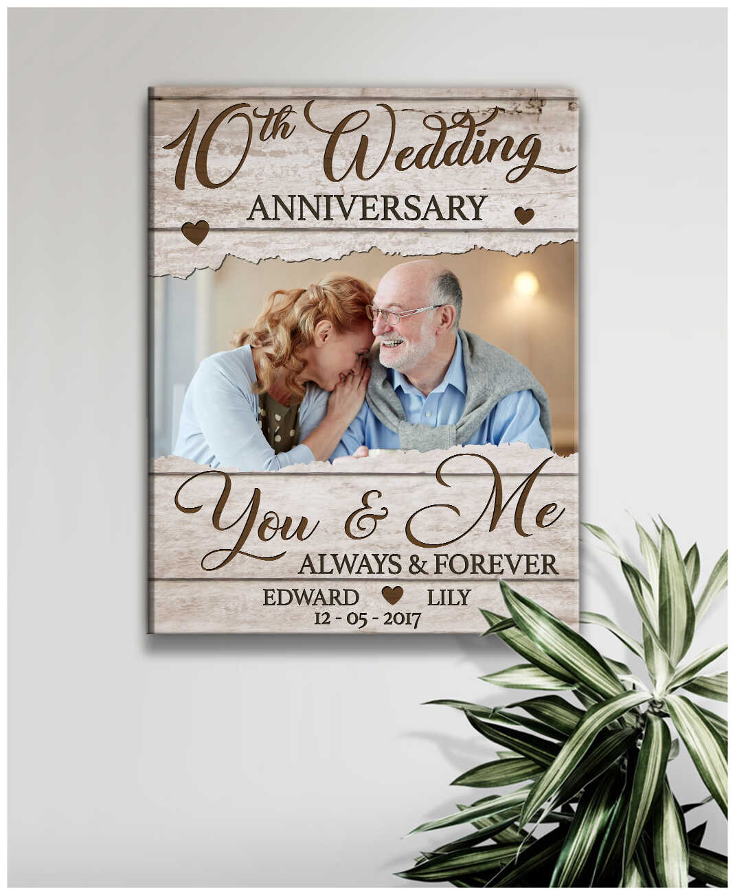 Couple Romantic 10th Wedding Anniversary Gift Art Decor Illustration 1