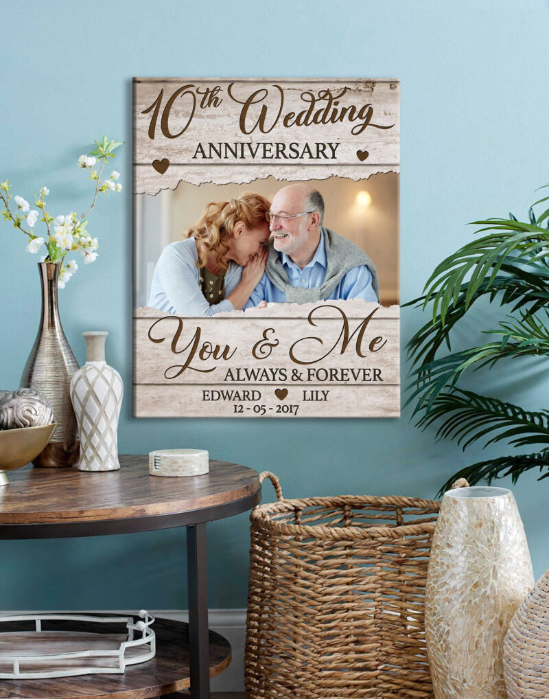Couple Romantic 10Th Wedding Anniversary Gift Art Decor Illustration 2