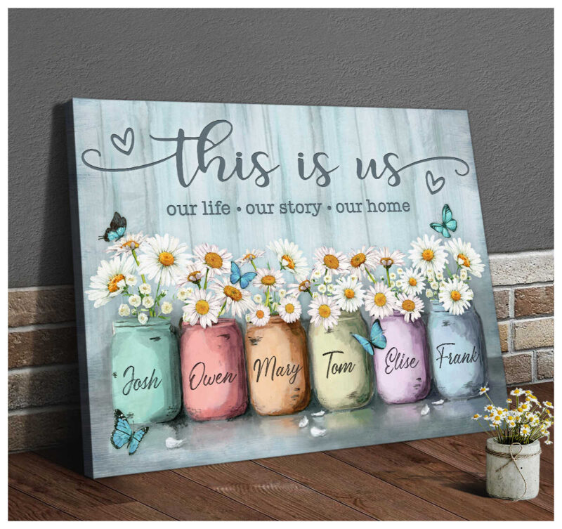Personalized Family Wedding Gifts Daisy Flowers And Butterflies