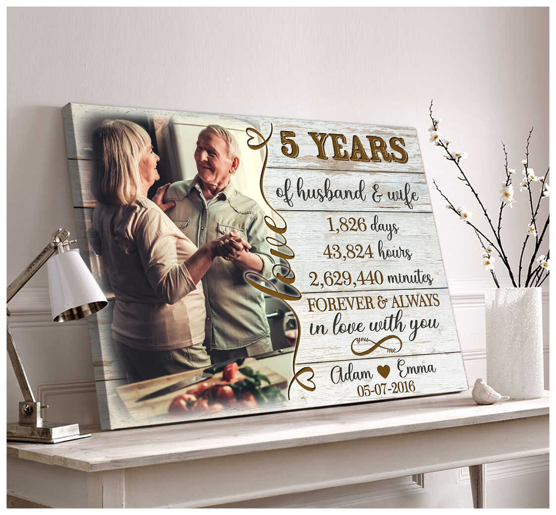 Personalized Picture Frames 5th 5 Year Wedding Anniversary Gifts