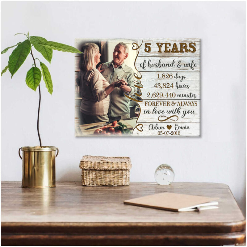 Personalized Five Year Anniversary Gifts Beautiful Canvas Print Decor Illustration 1