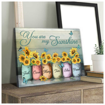 You Are My Sunshine Gifts For Grandma Customized Names Canvas Print Wall Art