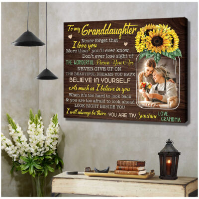 Personalized Gift from Grandma for Granddaughte Custom Photo Wall Art Decor