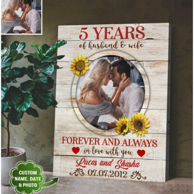 5 Year Anniversary Gifts For Husband For Wife Customized Canvas Art