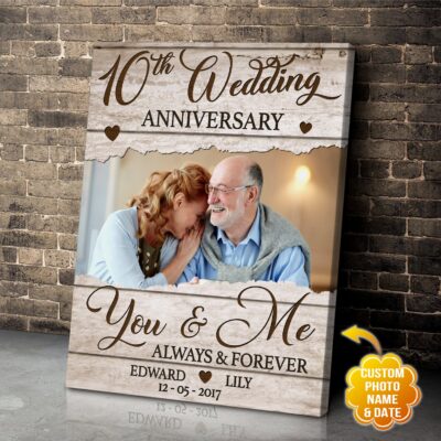 Couple Romantic 10th Wedding Anniversary Gift Art Decor
