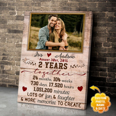 Couple Two Years Anniversary Gifts Wall Art Decor Illustration 3