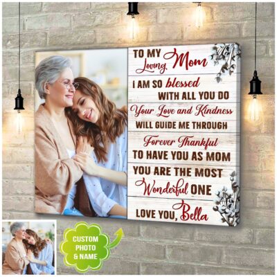 Customized To My Mom Gift For Mother Canvas Wall Art Decor