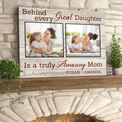 Customized Gifts for Daughter From Mom Personalized Photo Art Canvas Print Home Decor
