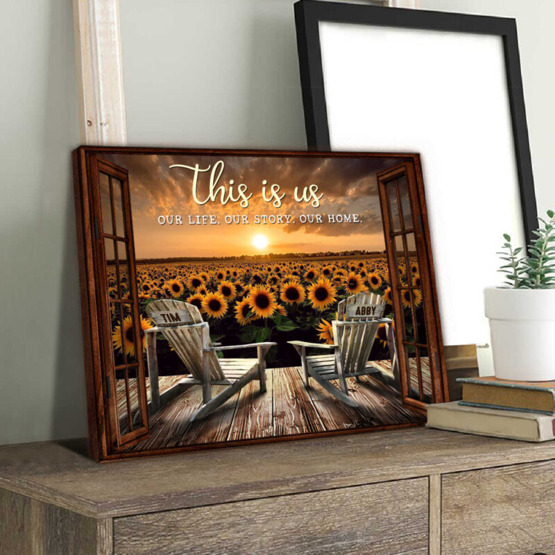 Personalized Gifts Sunflower Fields Custom Canvas Prints Illustration 1