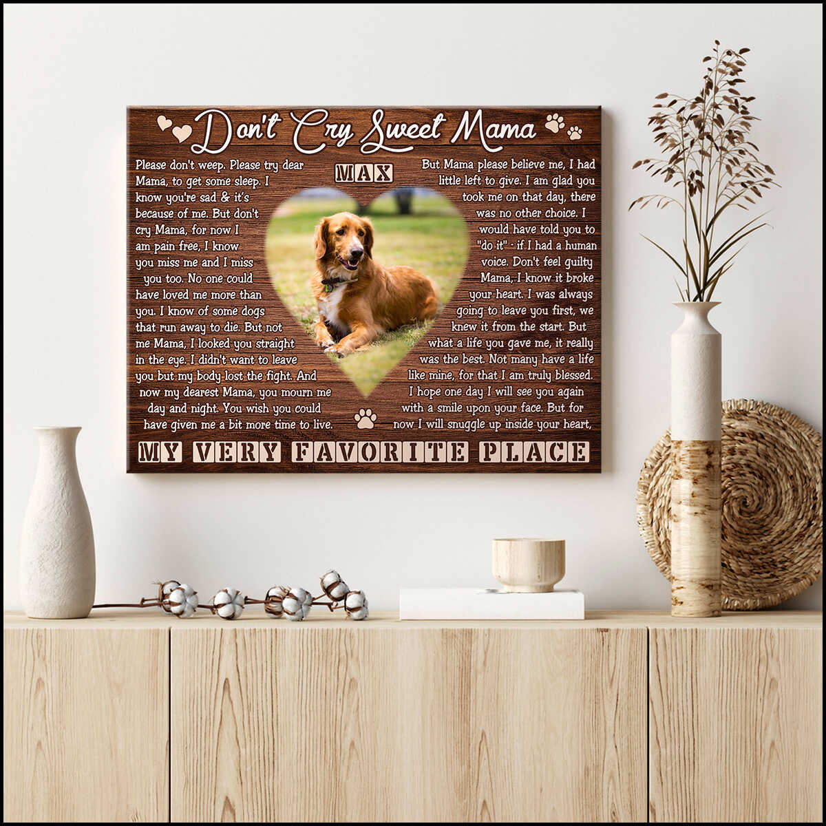Personalized Canvas Prints Dog Memorial Gifts Illustration 1
