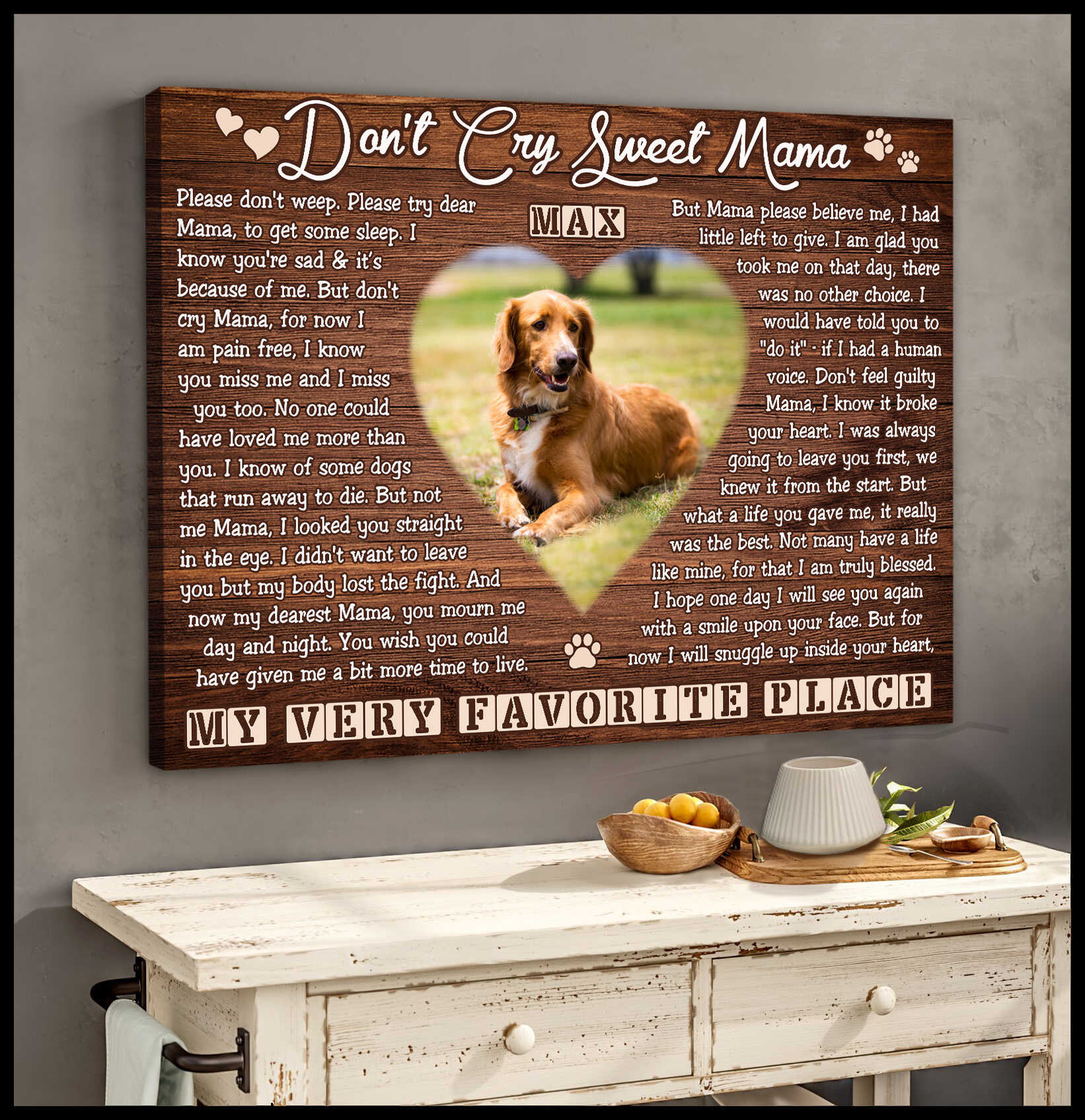 Personalized Canvas Prints Dog Memorial Gifts