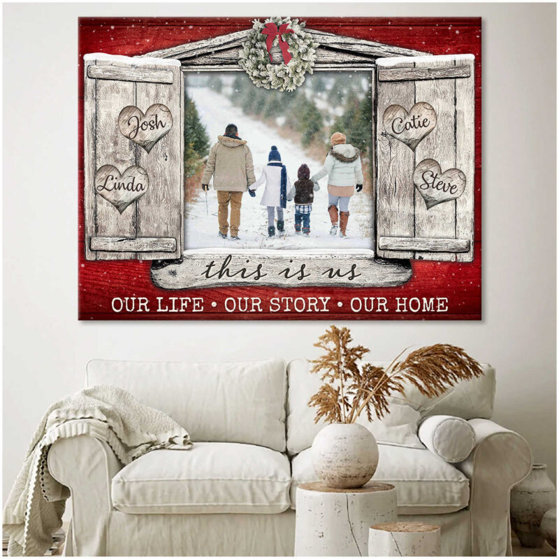 Personalized Photo Gift Christmas Rustic Window Canvas Prints Illustration 1