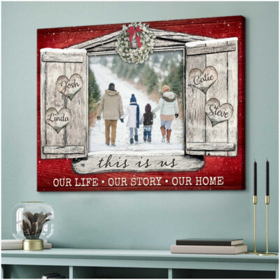 Personalized Photo Gift Christmas Rustic Window Canvas Prints Illustration 2
