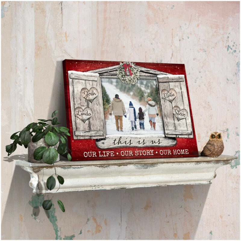 Personalized Photo Gift Christmas Rustic Window Canvas Prints Illustration 3
