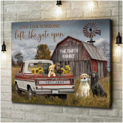 Canvas Prints Personalized Gifts Farmhouse Labrador Retrievers