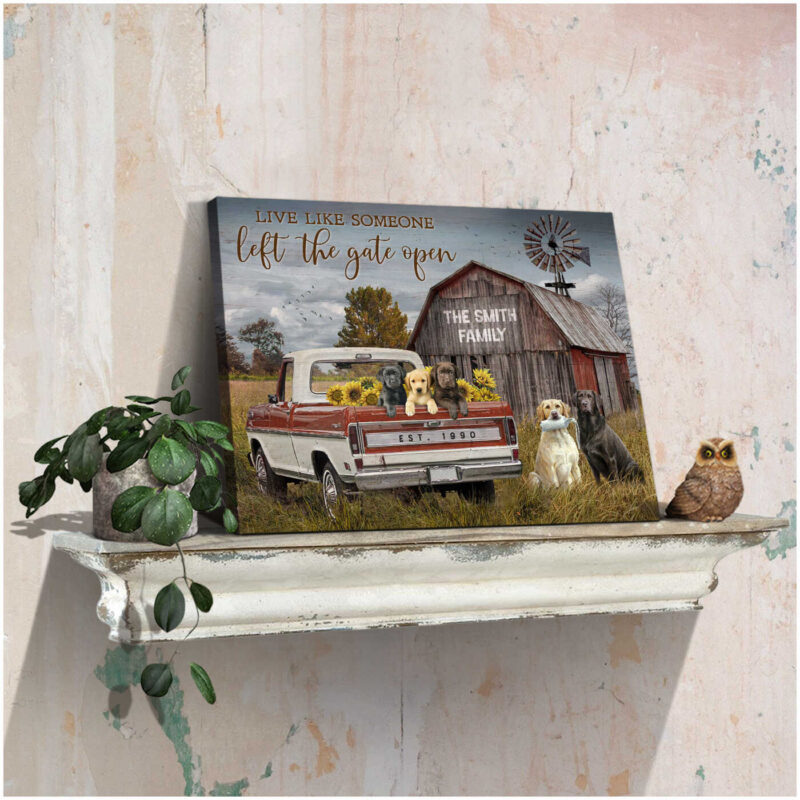 Canvas Prints Personalized Gifts Farmhouse Labrador Retrievers Illustration 2