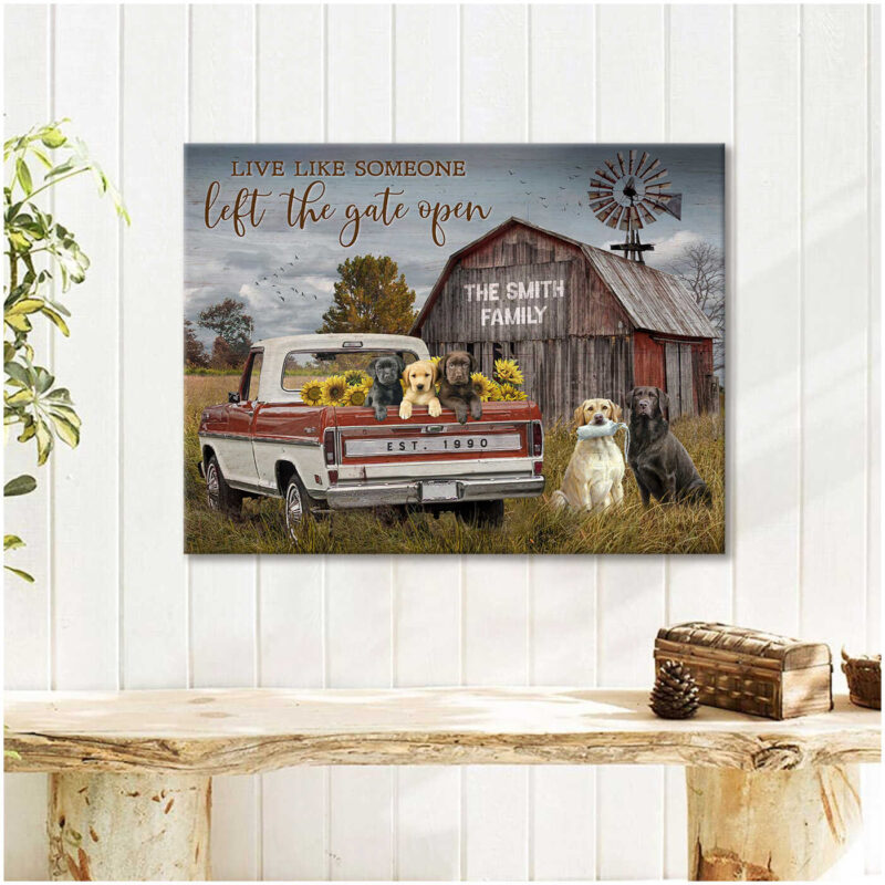 Canvas Prints Personalized Gifts Farmhouse Labrador Retrievers Illustration 3