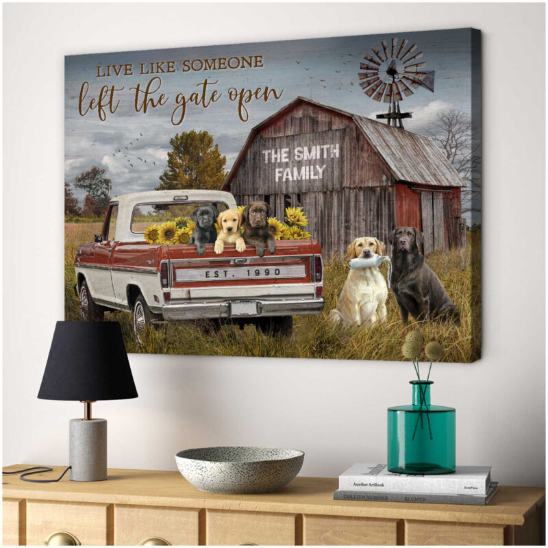 Canvas Prints Personalized Gifts Farmhouse Labrador Retrievers Illustration 4