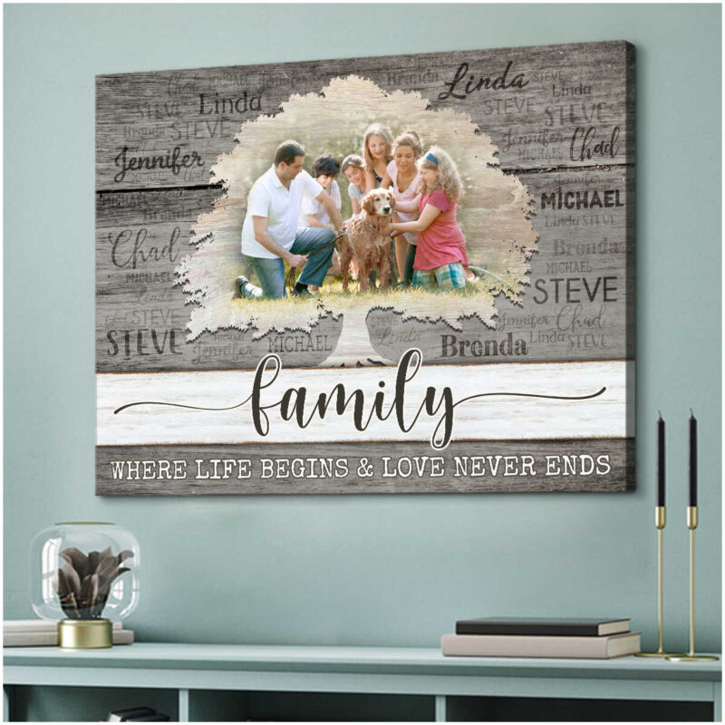 Family Tree Wall Art Personalized Photo Gift Canvas Print
