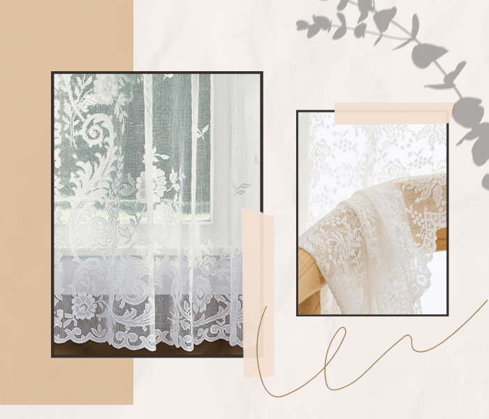 Gorgeous lace curtain for your 4th anniversary.