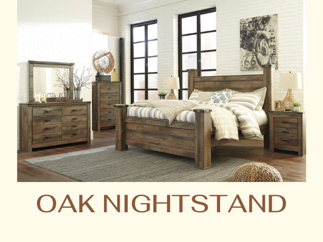 oak nightstand for rustic cottage decorating ideas