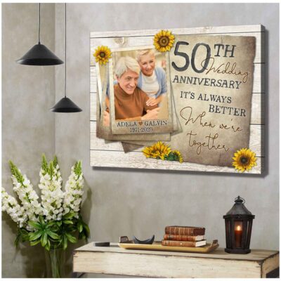 Personalized Photo Couple Golden Anniversary Gifts Canvas Print Illustration 2