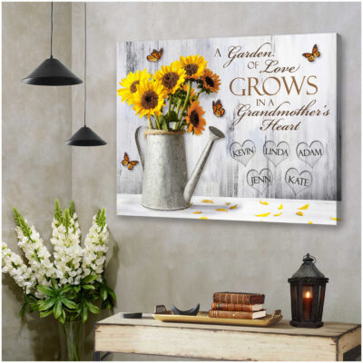 Personalized Beautiful Gifts For Grandma And Grandma Canvas Print With Grandkids’ Names Art