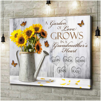 Personalized Beautiful Gifts For Grandma And Grandma Canvas Print With Grandkids’ Names Art Illustration 4