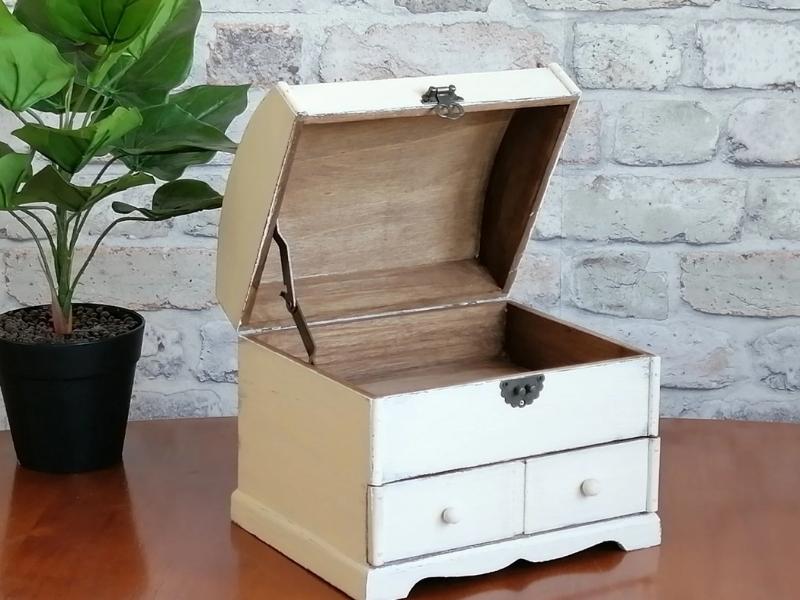 Farmhouse Wooden Keepsake Box for 1st anniversary gift 