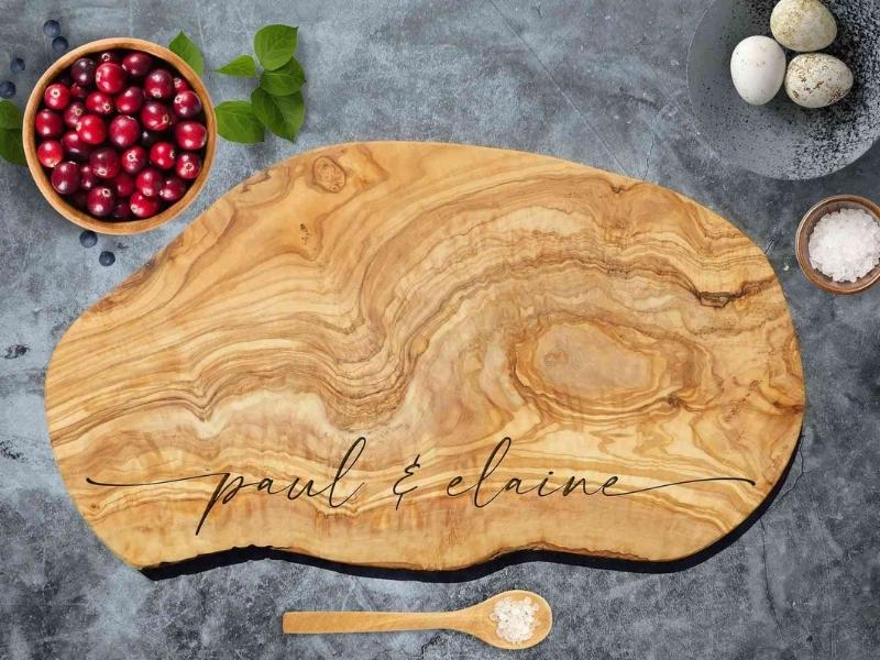 Monogrammed Engraved Cutting Board For Unique First Anniversary Gifts