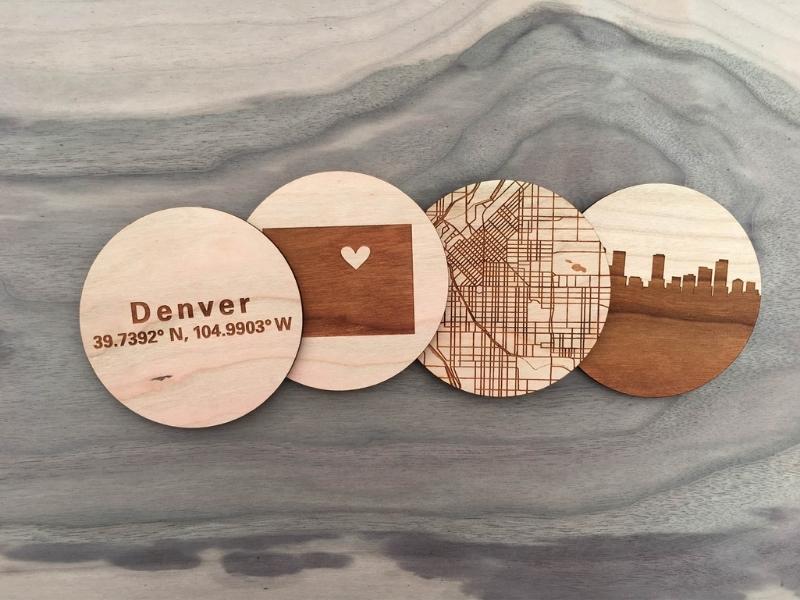 Wood City Map Coasters For First Anniversary Gift Ideas For Couple From Parents
