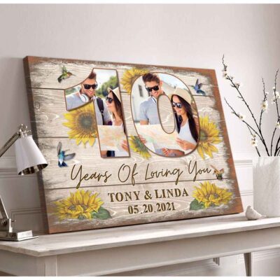 Sentimental Custom 10Th Wedding Anniversary Gifts Canvas Decor Illustration 4