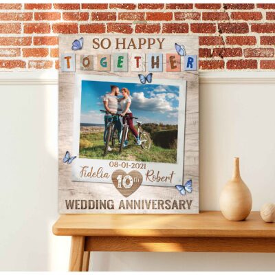 Custom Canvas Prints Personalized Photo Gifts 10Th Wedding Anniversary Gifts For Couple Wall Art Ohcanvas Illustration 2
