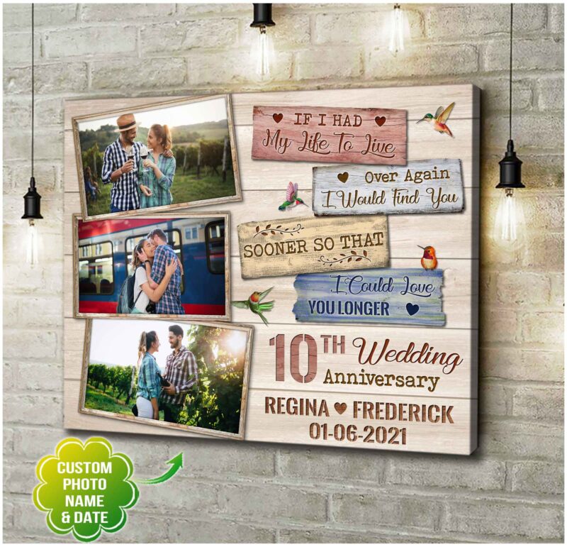Customized Couple Canvas 10Th Wedding Anniversary Gifts