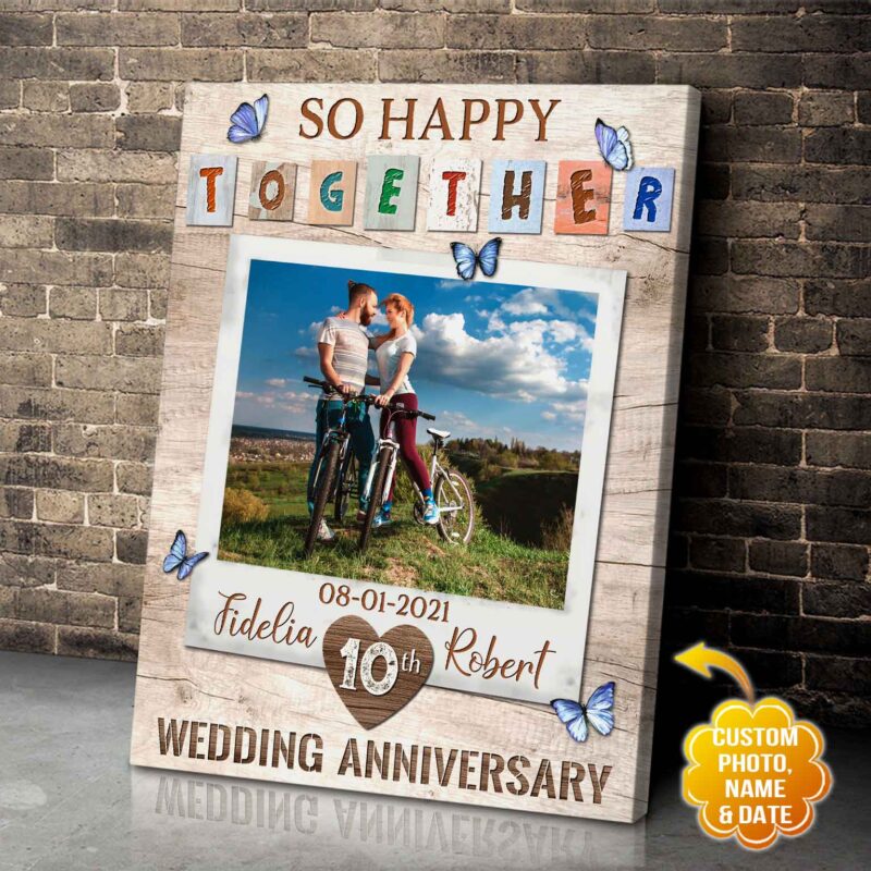 Custom Canvas Prints Personalized Photo Gifts 10Th Wedding Anniversary Gifts For Couple Wall Art Ohcanvas Illustration 4