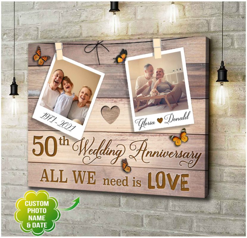 Gift For 50 Years Wedding Anniversary Personalized Gift Wall Art - Oh ...