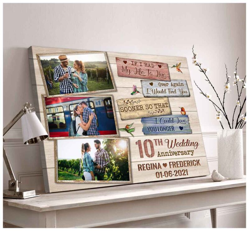 Customized Couple Canvas 10Th Wedding Anniversary Gifts Illustration 2