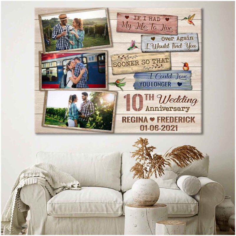 Customized Couple Canvas 10Th Wedding Anniversary Gifts Illustration 3