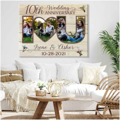 Custom Canvas Prints Personalized Photo Gifts 10Th Wedding Anniversary For Couple Wall Art Ohcanvas Illustration 2