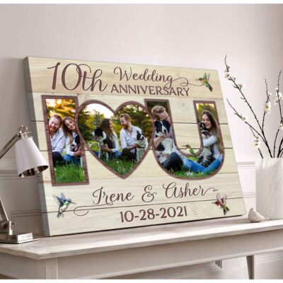 Custom Canvas Prints Personalized Photo Gifts 10Th Wedding Anniversary For Couple Wall Art Ohcanvas Illustration 3