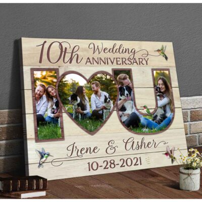 Custom Canvas Prints Personalized Photo Gifts 10Th Wedding Anniversary For Couple Wall Art Ohcanvas Illustration 4