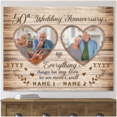 50th Anniversary Gifts Customized Couple Canvas Art Decor