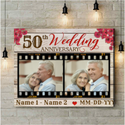 Beautiful Poppy Flowers 50th Wedding Anniversary Gifts For Couple