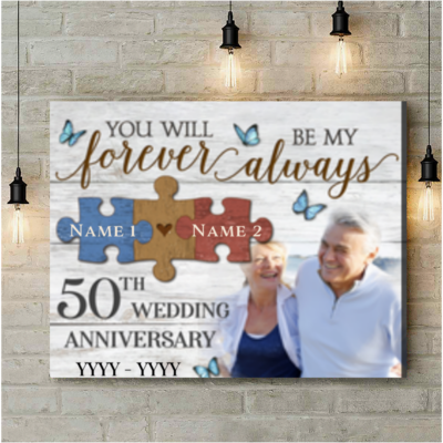 Couple Personalized Photo Gifts 50th Wedding Anniversary Gifts Butterfly Canvas Wall Art Decor