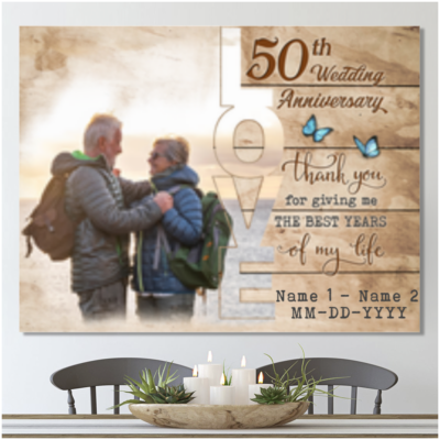 Personalized 50th Anniversary Gifts Unique Canvas Wall Art