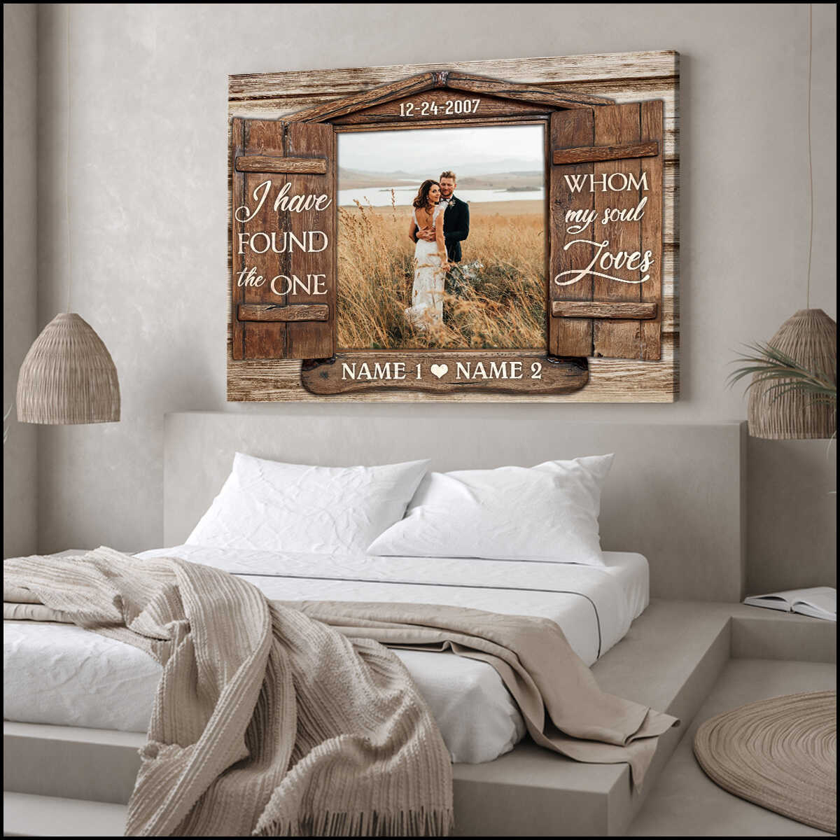 OH CANVAS Personalized Wedding Anniversary Canvas | I Have Found The One  Whom My Soul Love Custom Cavnas | Couples Gifts for Him and Her 