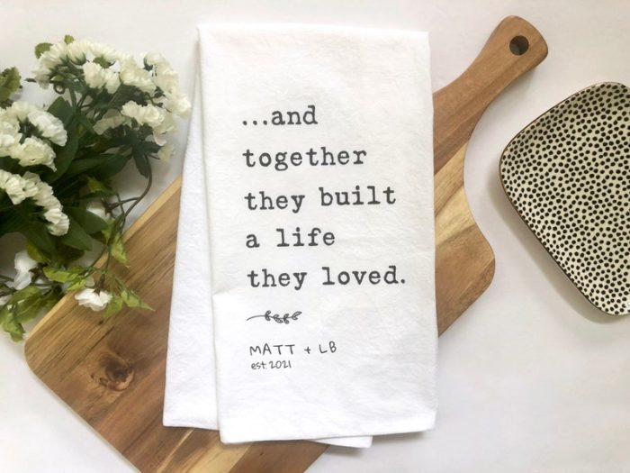 wedding gift for daughter Custom Dish Towels.